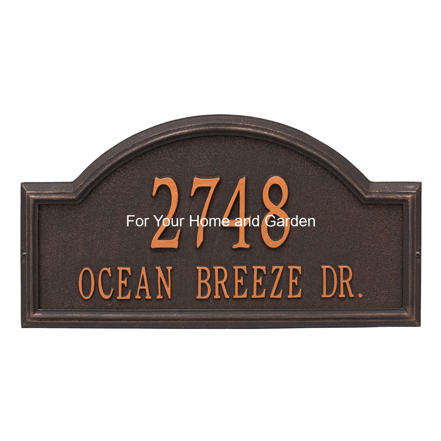 Providence Arch Address Plaque Oil Rubbed Bronze Estate Wall Style Two ...