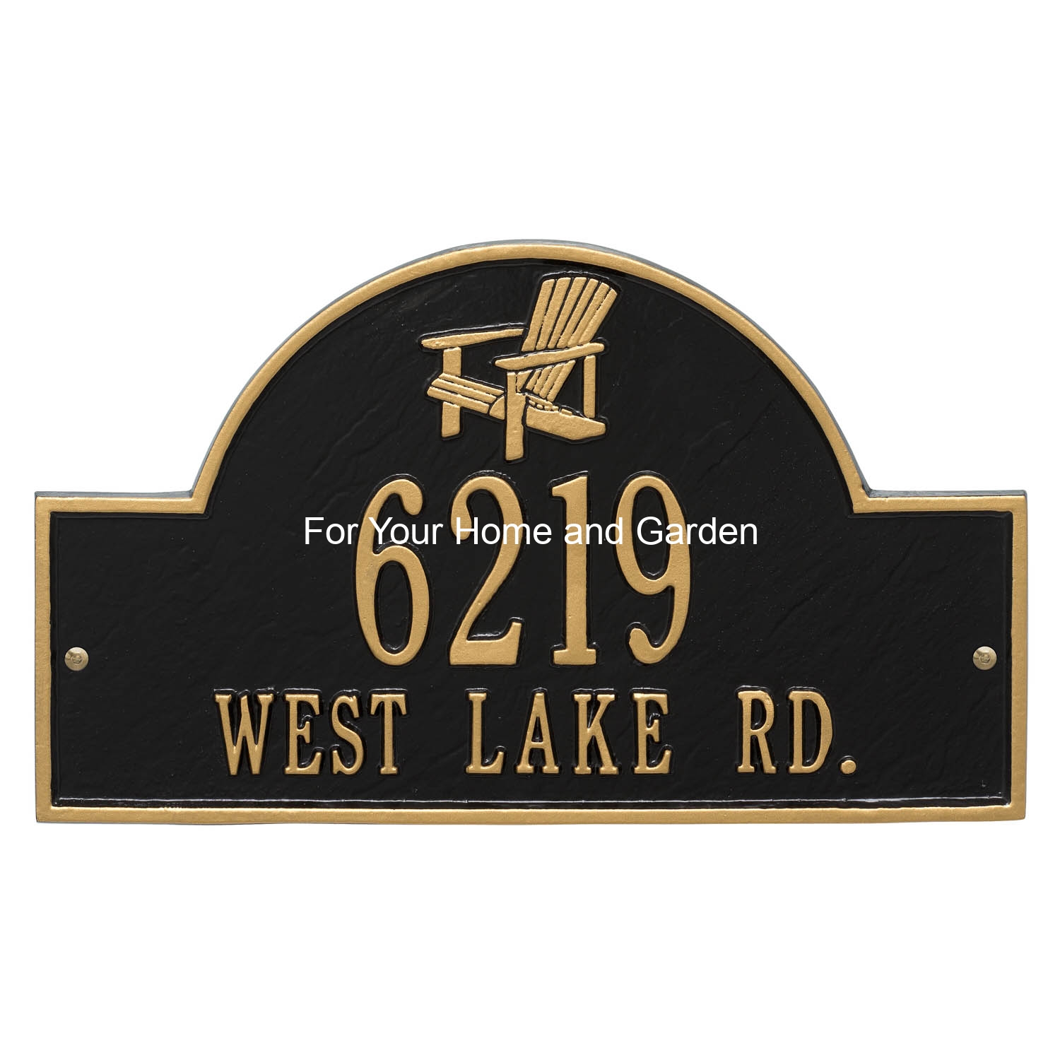 Personalize this Adirondack Arch Address Plaque Black/Gold