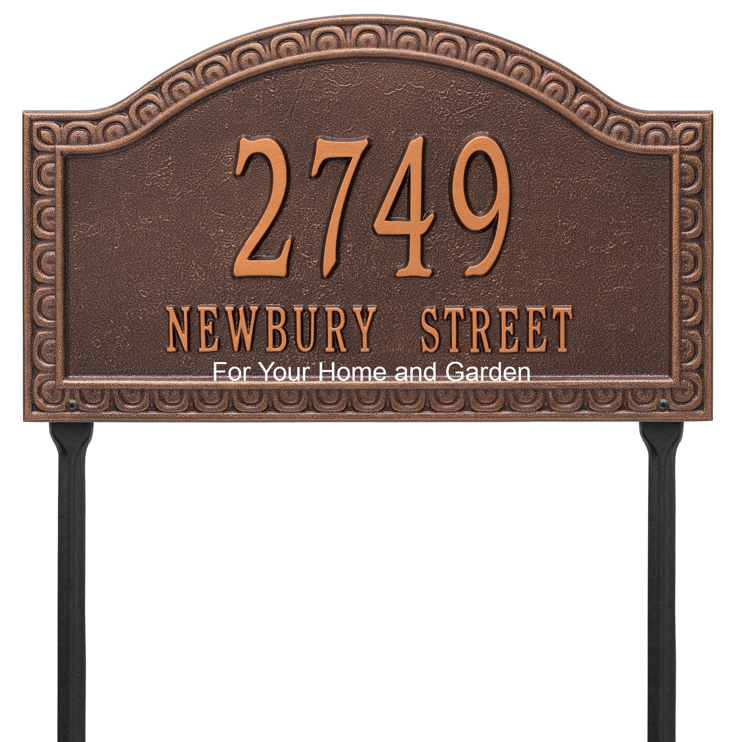 Personalize this Penhurst Antique Copper Plaque Grande lawn 2 Line