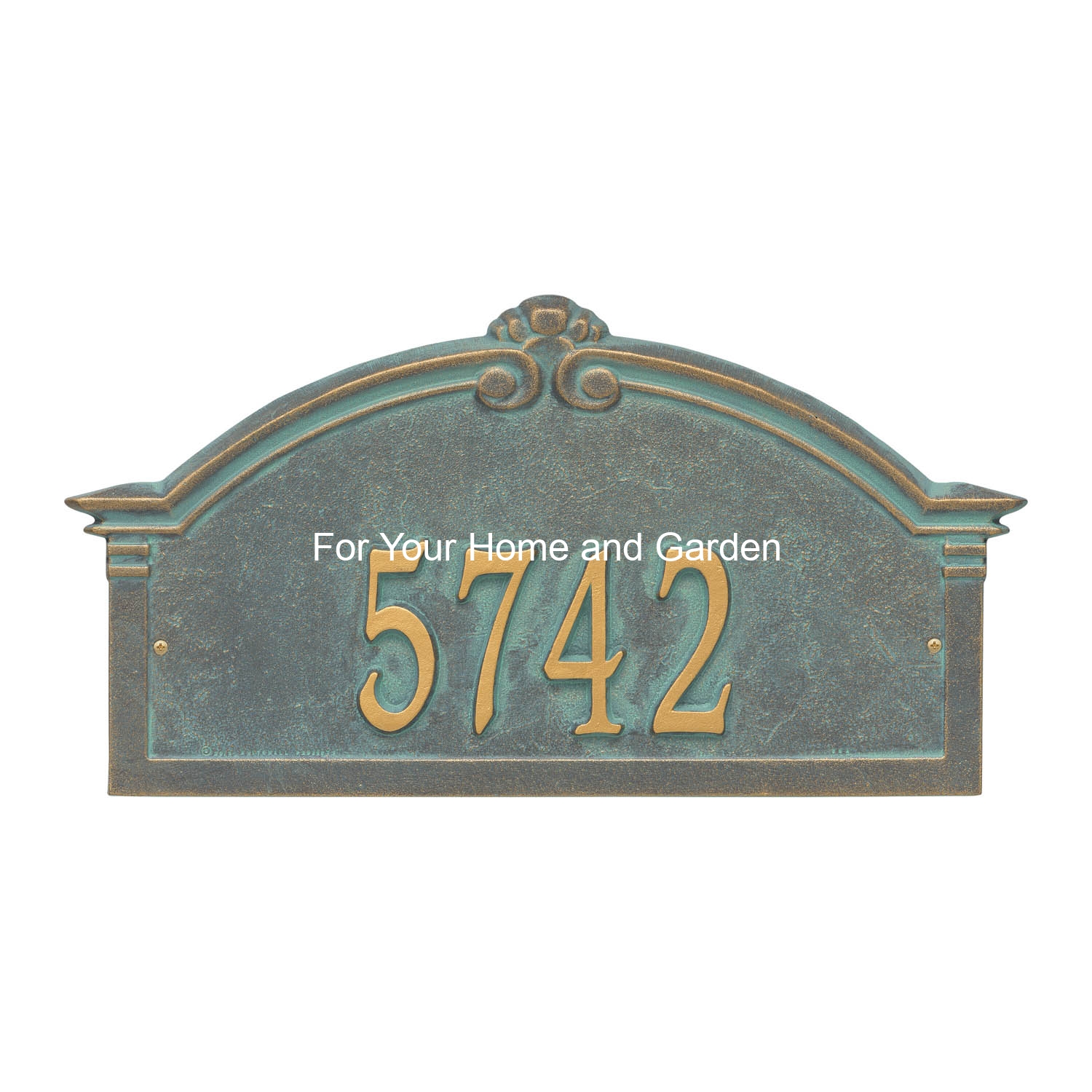 Personalize this Roselyn Arch Bronze/Verdigris Plaque Grande Wall 1 Line