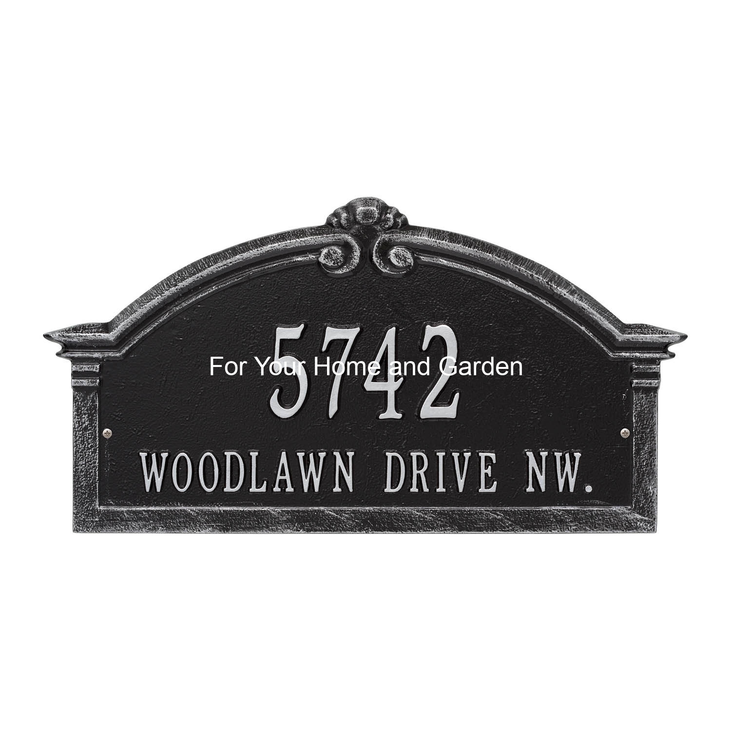 Personalize This Roselyn Arch Blacksilver Plaque Grande Wall 2 Line