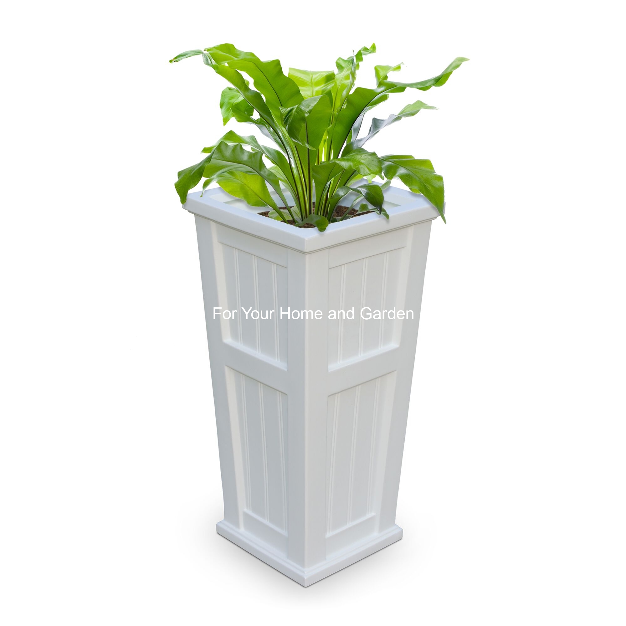 Cape Cod Tall Self Watering Planter - White