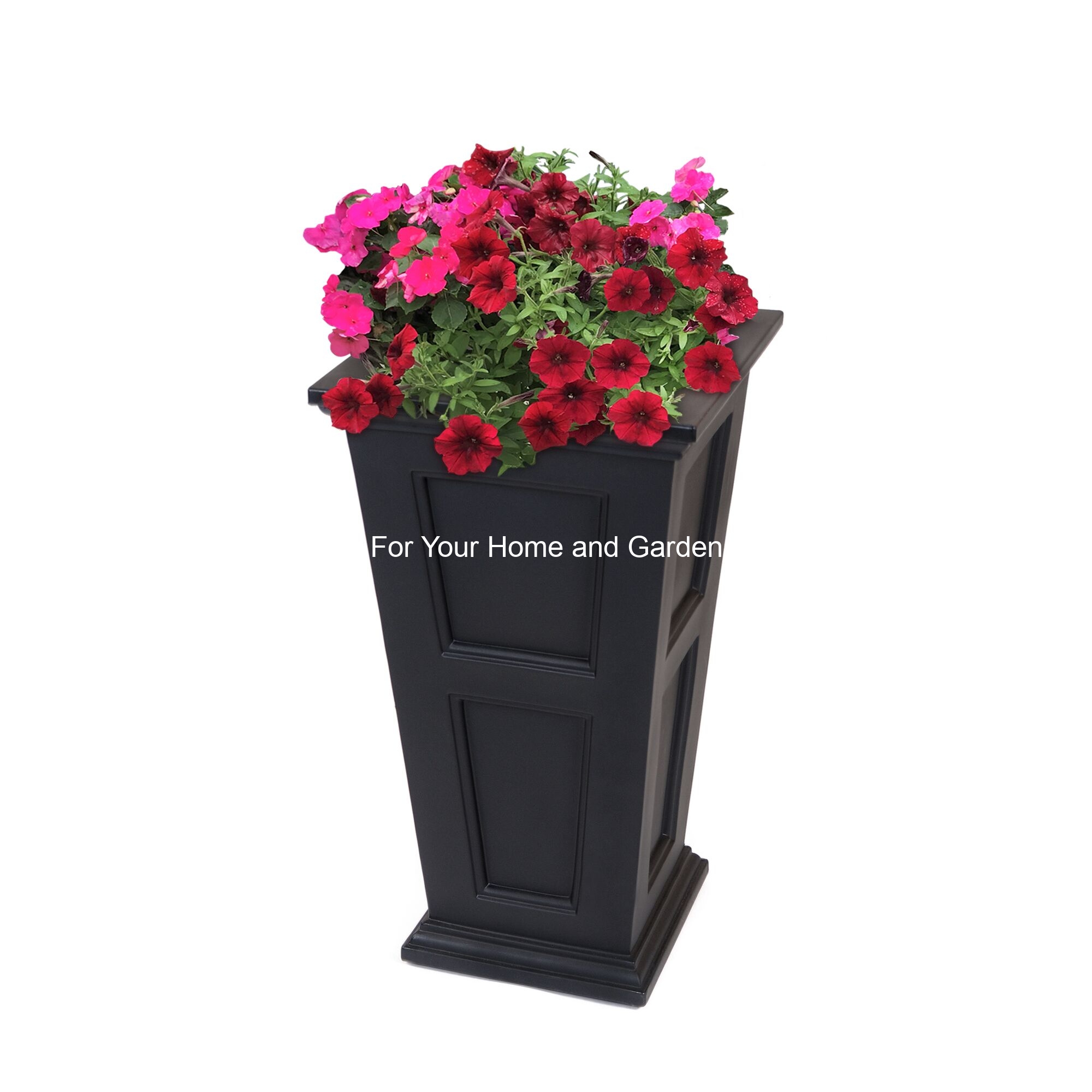 Fairfield Tall Self Watering Planter Black