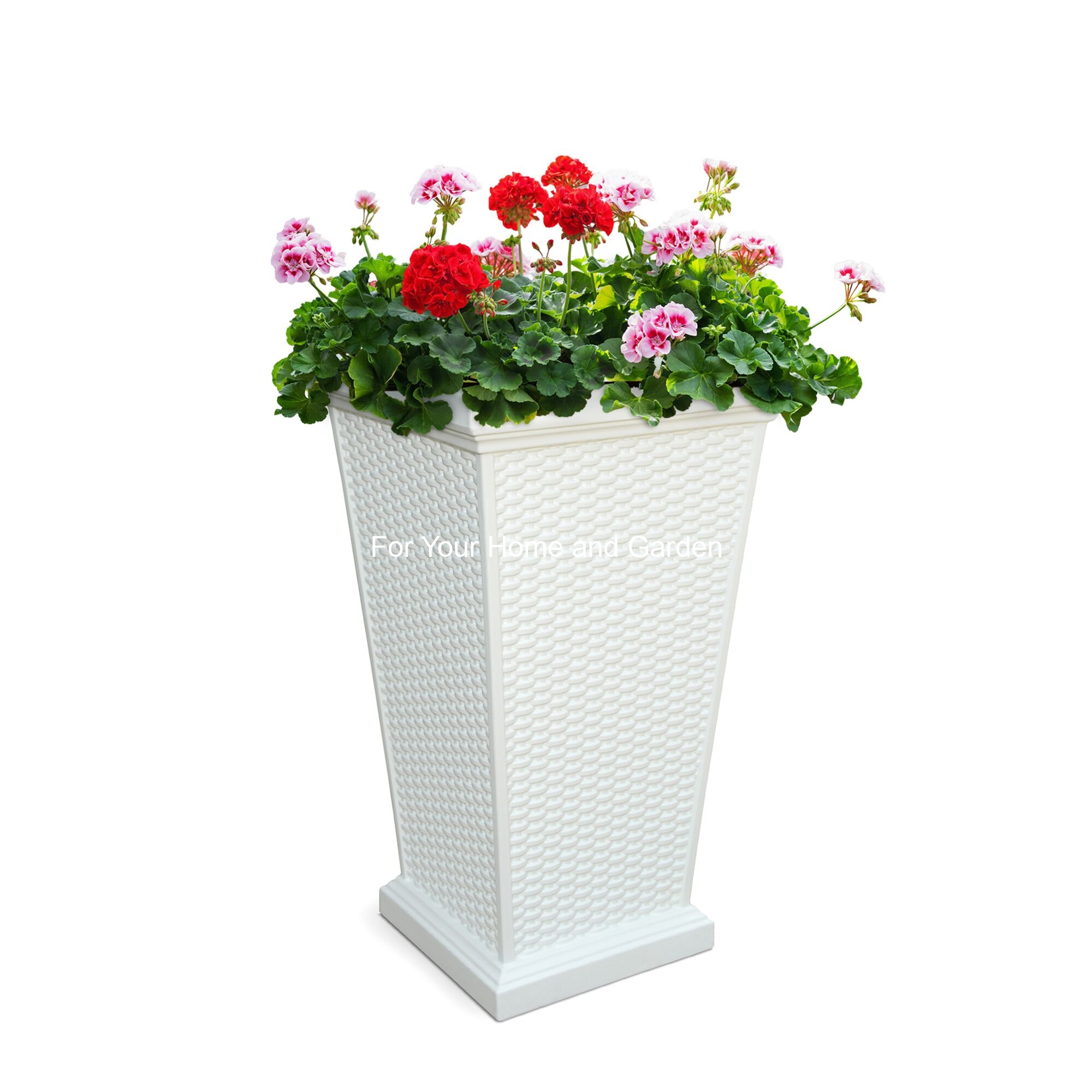 wellington tall self watering planter - white