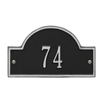 Arch Marker Address Plaque with a Black & Silver Petite Wall Mount with One Line of Text