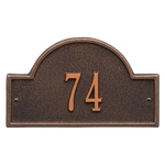 Arch Marker Address Plaque with a Oil Rubbed Bronze Petite Wall Mount with One Line of Text