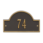 Arch Marker Address Plaque with a Bronze & Gold Petite Wall Mount with One Line of Text