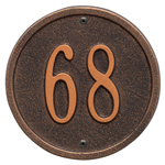 6 in. Round Oil Rubbed Bronze Wall Number Plaque with One Line of Text
