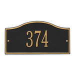 Rolling Hills Address Plaque with a Black & Gold Mini Wall Mount with One Line of Text