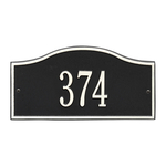 Rolling Hills Address Plaque with a Black & White Mini Wall Mount with One Line of Text