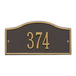 Rolling Hills Address Plaque with a Bronze & Gold Mini Wall Mount with One Line of Text