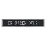 Arch Extension Name Plaque with a Black & Silver Finish, Estate Wall Mount with One Line of Text