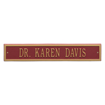 Arch Extension Name Plaque with a Red & Gold Finish, Estate Wall Mount with One Line of Text