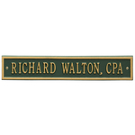 Arch Extension Name Plaque with a Green & Gold Finish, Standard Wall Mount with One Line of Text