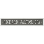 Arch Extension Name Plaque with a Pewter & Silver Finish, Standard Wall Mount with One Line of Text