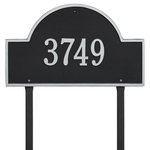Arch Marker Address Plaque with a Black & Silver Finish, Estate Lawn Size with One Line of Text