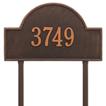 Arch Marker Address Plaque with a Oil Rubbed Bronze Finish, Estate Lawn Size with One Line of Text