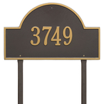 Arch Marker Address Plaque with a Bronze & Gold Finish, Estate Lawn Size with One Line of Text