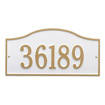Rolling Hills Address Plaque with a White & Gold Grand Wall Mount with One Line of Text