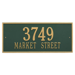 Hartford Address Plaque with a Green & Gold Finish, Estate Wall Mount with Two Lines of Text