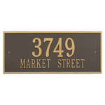 Hartford Address Plaque with a Bronze & Gold Finish, Estate Wall Mount with Two Lines of Text