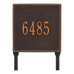 Personalized Square Oil Rubbed Bronze Finish, Standard Lawn with One Line of Text