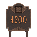Lawn Style Square Shaped Address Plaque with your Monogram with a Oil Rubbed Bronze Finish