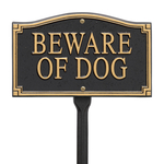 Beware of Dog Statement MarkerWall or Lawn Black & Gold
