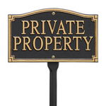 Private Property Statement Plaque Wall or Lawn Black & Gold