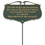 The Kiss of the Sun Garden Poem Sign