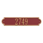 Personalized Richmond Horizontal Red & Gold Finish, Standard Wall with One Line of Text