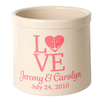 Personalized Love Anchor 2 Gallon Crock with Coral Etching