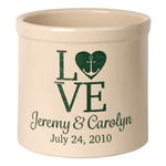 Personalized Love Anchor 2 Gallon Crock with Green Etching