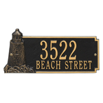 Personalized Lighthouse Rectangle Plaque Black & Gold