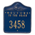 Personalized Welcome To The Beach Plaque Blue & Gold