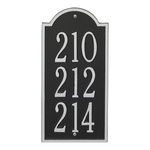 New Bedford Wall Plaque Holds up to with Three Lines of Texts of Text, Finished Black & Silver