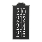 New Bedford Large Wall Plaque Holds up to 4 Lines of Text, Finished Black & White