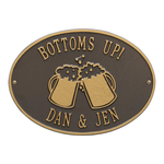 Personalized Beer Mugs Plaque Bronze & Gold