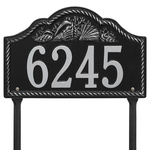 Personalized Rope Shell Arch Plaque Lawn Black & Silver