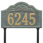 Personalized Rope Shell Arch Plaque Lawn Bronze Verdigris