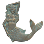Mermaid Towel Hook (right) Bronze Verdigris