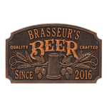 Quality Crafted Beer Arch Plaque with Since Date, Finish, Standard Wall 2-line Oil Rubbed Bronze