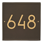 Square Modern Personalized Wall Plaque Aged Bronze