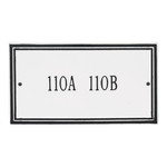 Double Line Plaque Holds1 Line of Text with a White & Black Finish
