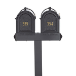 Dual Mailbox Extended Post Black Only