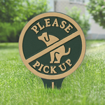 Please Pick up your Dogs Poop Yard Sign Green & Gold