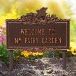 Welcome to My Fairy Lawn Plaque Antique Copper 2