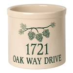 Personalized Pine Bough 2 Gallon Crock with Green Etching