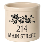 Personalized Dogwood Branch 2 Gallon Crock with Black Etching
