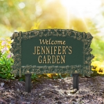 Ivy Trellis Garden Welcome Lawn Plaque Green & Gold 3